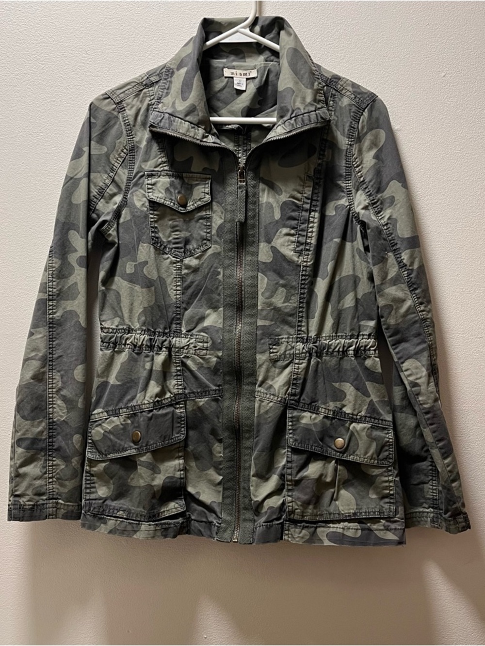 Mi Ami Cammo Pattern Military Style Casual Lightweight Jacket, Sz S, Women’s - Picture 3 of 8